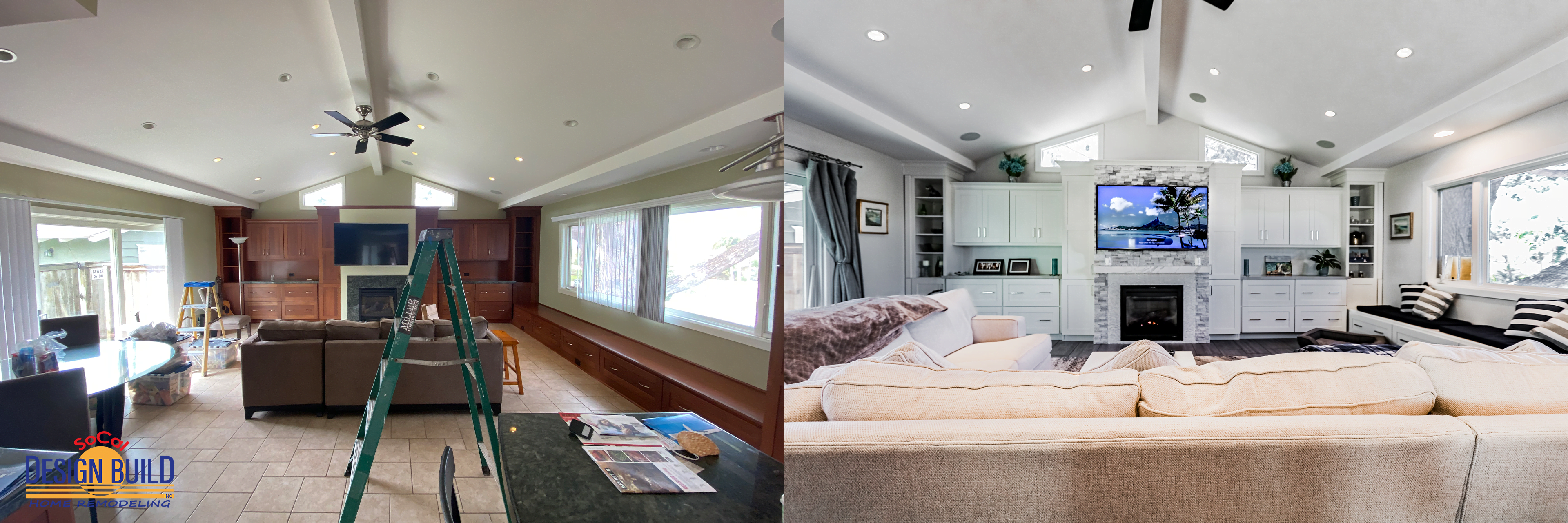 Sullivan-Strommer Before & After (Living room Fireplace)